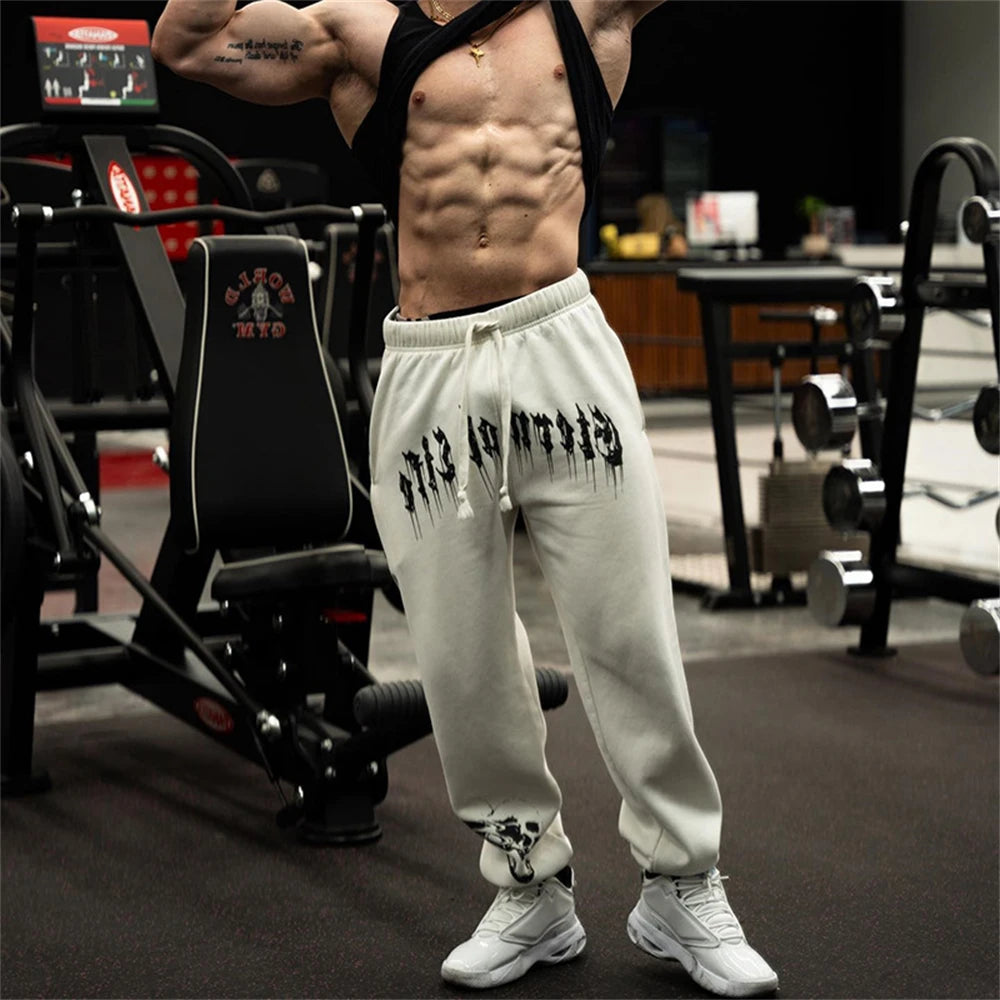 Spring and Autumn new men's gym jogging pants casual sports pants sports leggings  fitness and bodybuilding pants